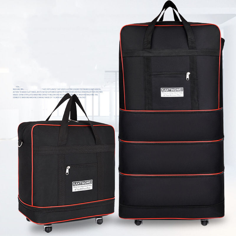 Tecido de oxford de grande capacidade bagagem rolante carteira multicolor prática