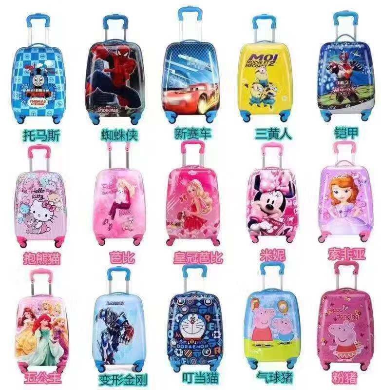 Multicolor Children Pull Along Maleta 30L com alça telescópica