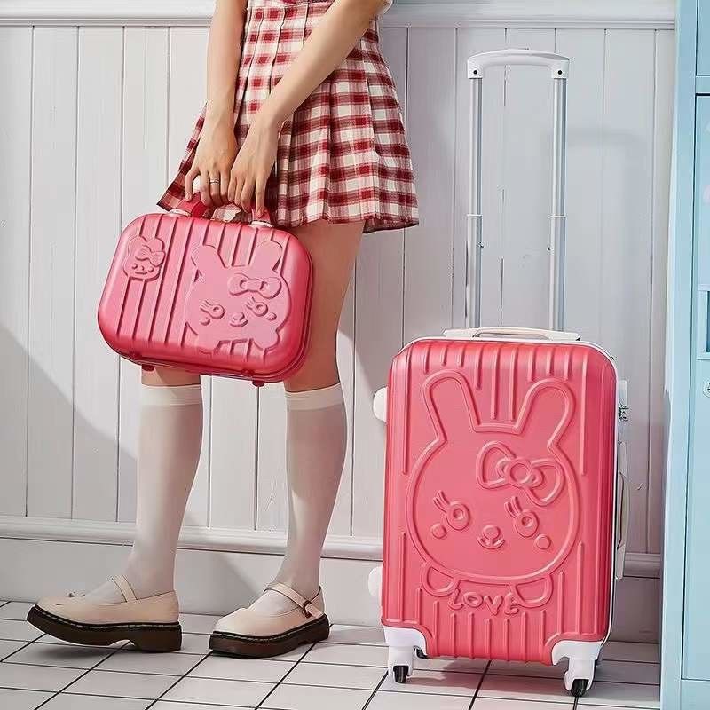 Cartoons baratos ABS equipamentos de bagagem 14 20 24 polegadas Travel Trolley sacos 4 rodas maleta de bagagem com fechadura combinada