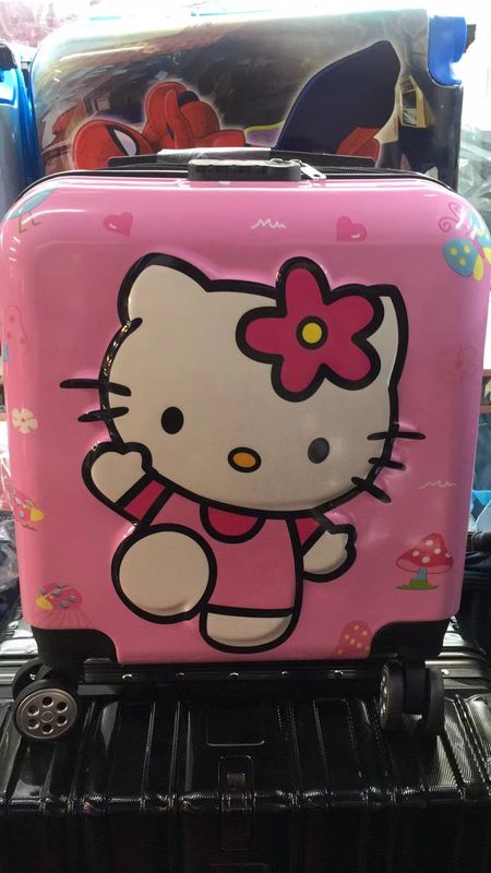 Logotipo personalizado 18 polegadas Nova caixa de cartão de bordo de rodas universais de crianças Trolley Case Anime bagagem de crianças bagagem