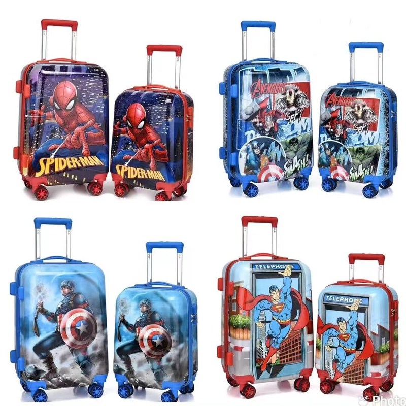 Nova caixa de cartão animado de presente de embarque de crianças Universal roda de carrinho de caixa anime bagagem de crianças bagagem