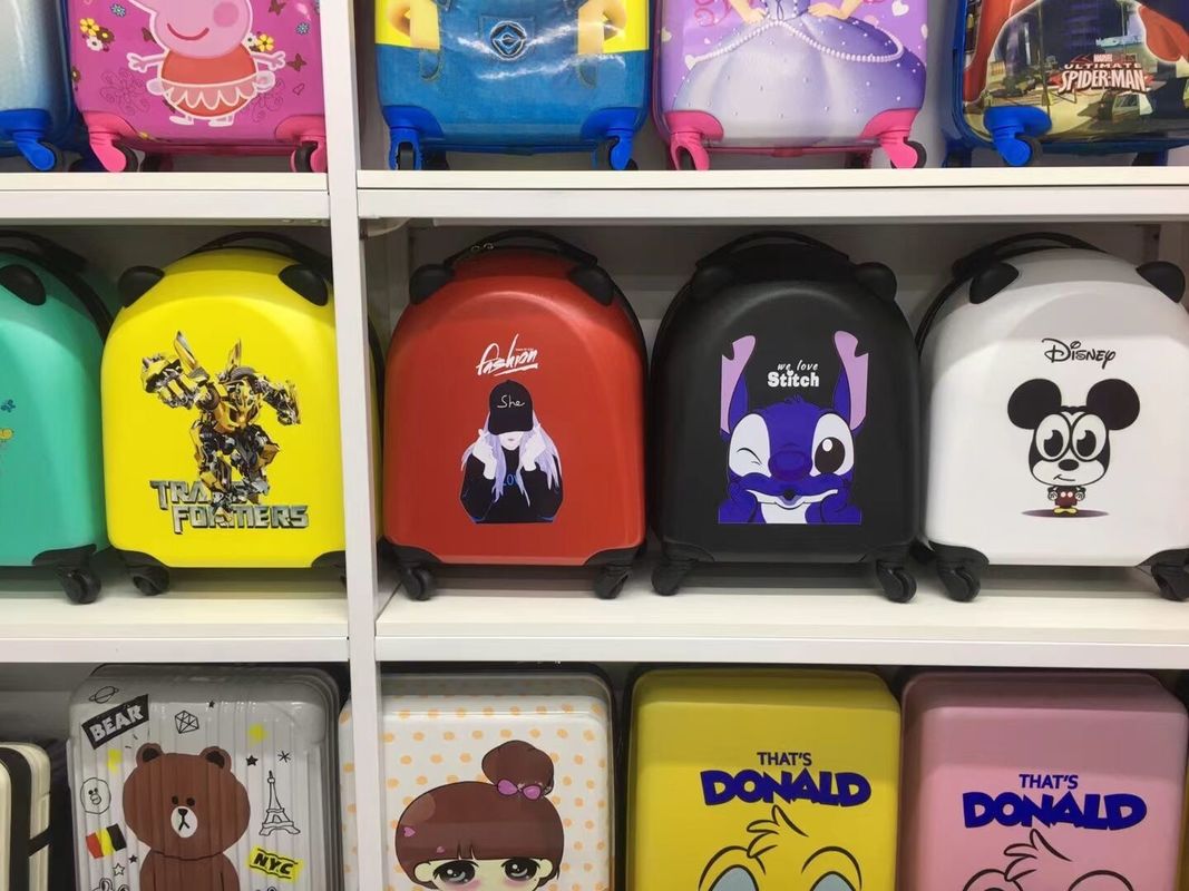 Logotipo de moda personalizado ABS Sacos de bagagem Caso de carrinho giratório rolante crianças Carrinho de bagagem com 4 rodas