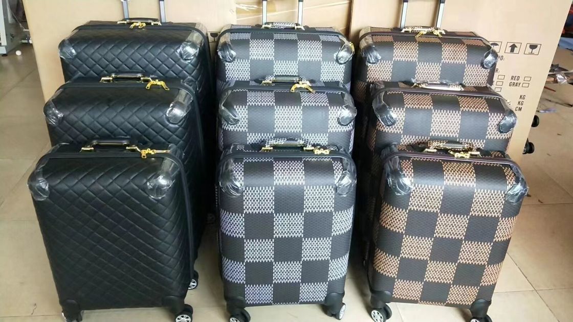 Maleta 20/24/28 polegadas OEM Logotipo personalizado de couro Alumínio Trolley Maleta Luxury Baggage Sets