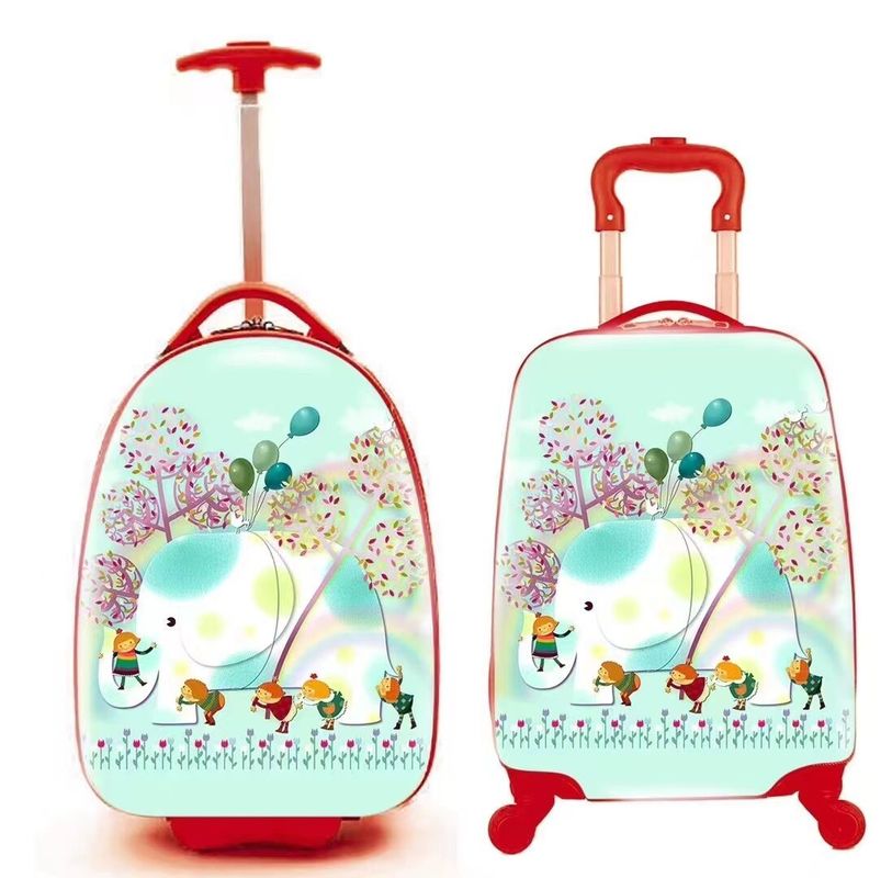 18 polegadas 4 roda spinner bagagem crianças viagem de trolley saco da escola saco de plástico mala de armazenamento