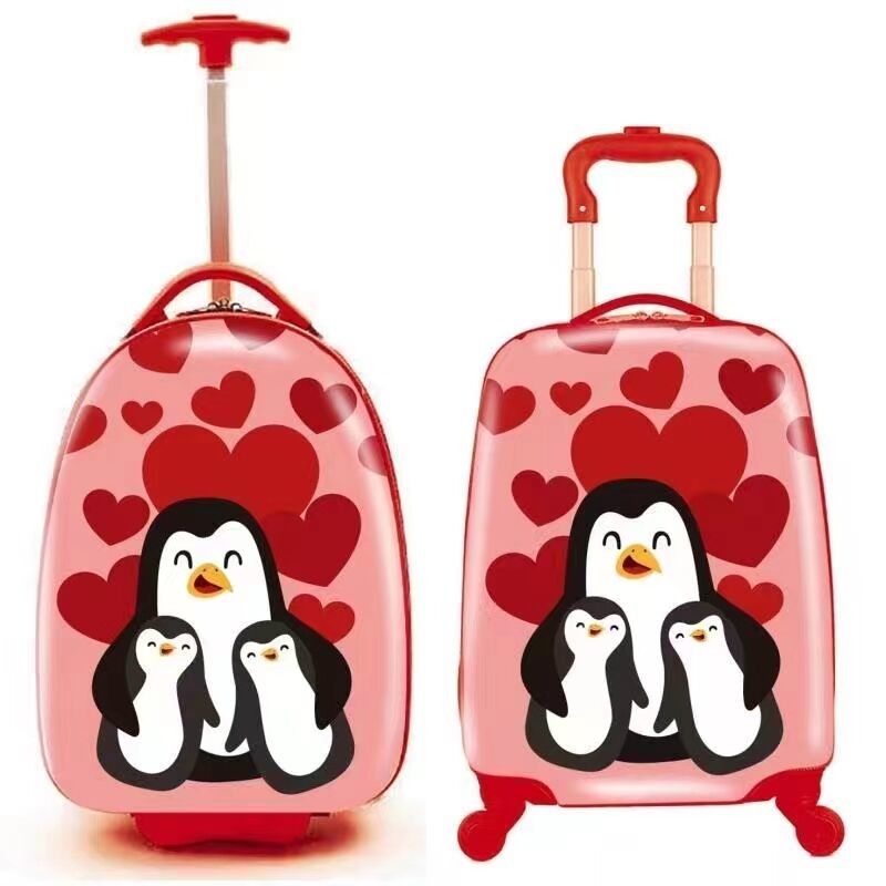 Preço de fábrica 18 polegadas Cute Kids Crianças Animais Cartoons Mochila de viagem Hardside bagagem com rodas giratórias