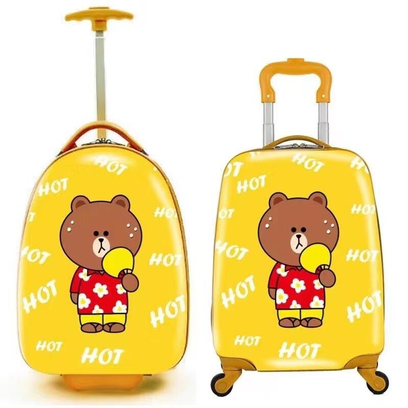 Fábrica por atacado Escola primária de bagagem personalizada Caso de carrinho leve Caso de viagem de desenhos animados para crianças ao ar livre