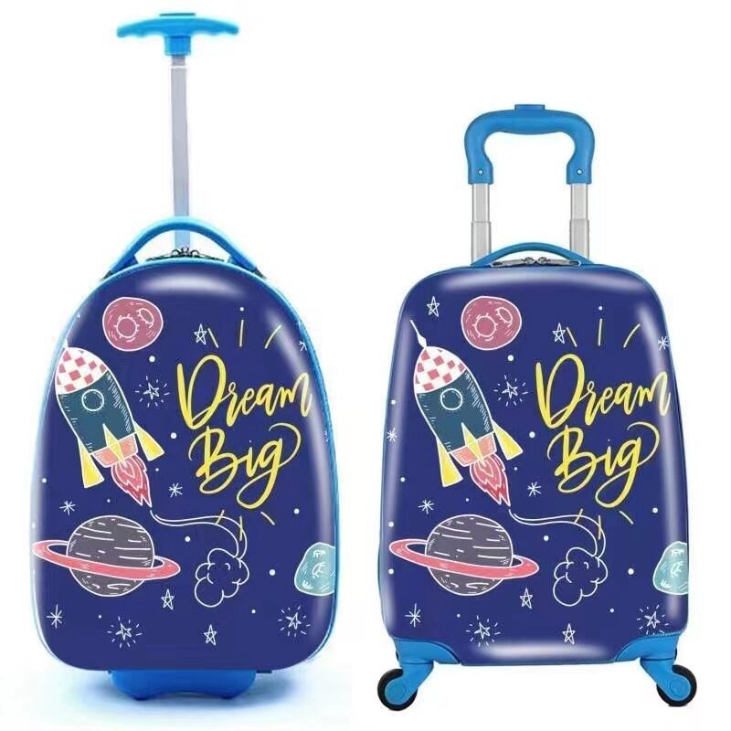 Venda Quente 4 Wheel Spinner Bagagem Crianças Saco de Viagem Trolley Saco Escolar Saco de plástico Maleta de Armazenamento