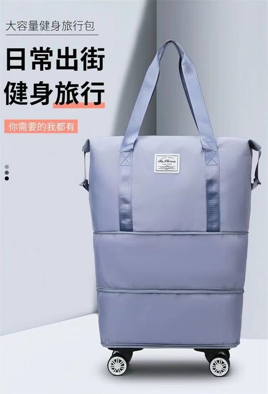 Saco dobrável com rodas impermeável para ombro Sacos de uso externo Sacos de viagem Saco de viagem dobrável