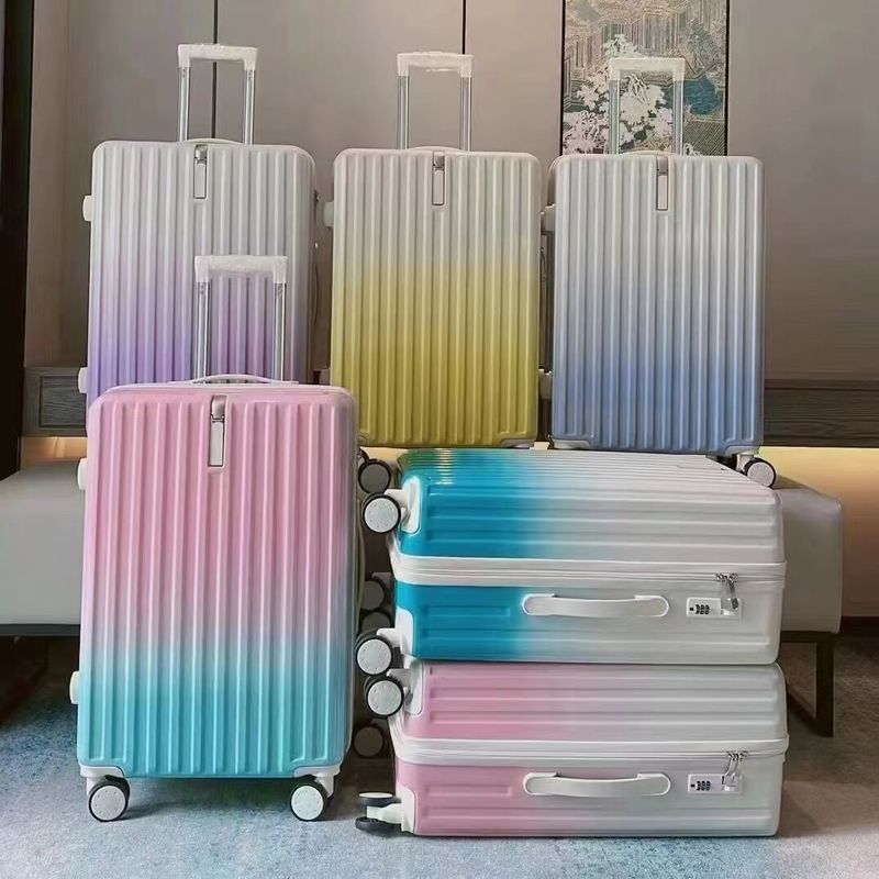 Venda à Venda A Grosso Cor Gradiente ABS+PC Suíte de Bagagem Set Rodas Desmontáveis Trolley Maleta Colorida Bagagem Trave