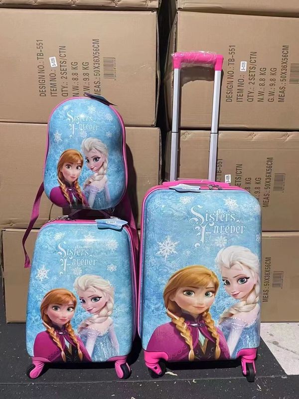 Cartoons de moda PC Impresso Crianças Ride On Hard Shell Maleta Set de bagagem de viagem Trolley