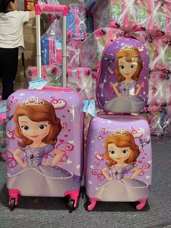 Fábrica de venda a retalho Custom Children's Luggage Light Trolley Case For School Students Outdoor Cartoon Travel Case