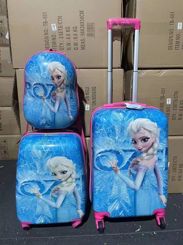 Imprimir malas Bolsas cosméticas Casas PC ABS Maleta em rodas Bagagem Carrinho de bagagem Fábrica de bagagem