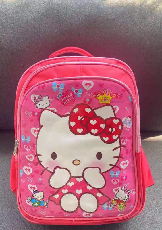 AL Kuromi Escola Primária 3d Mochila de 3 peças Set de 1o a 6o ano Mochila de desenhos animados para crianças Saco de caixa de lápis