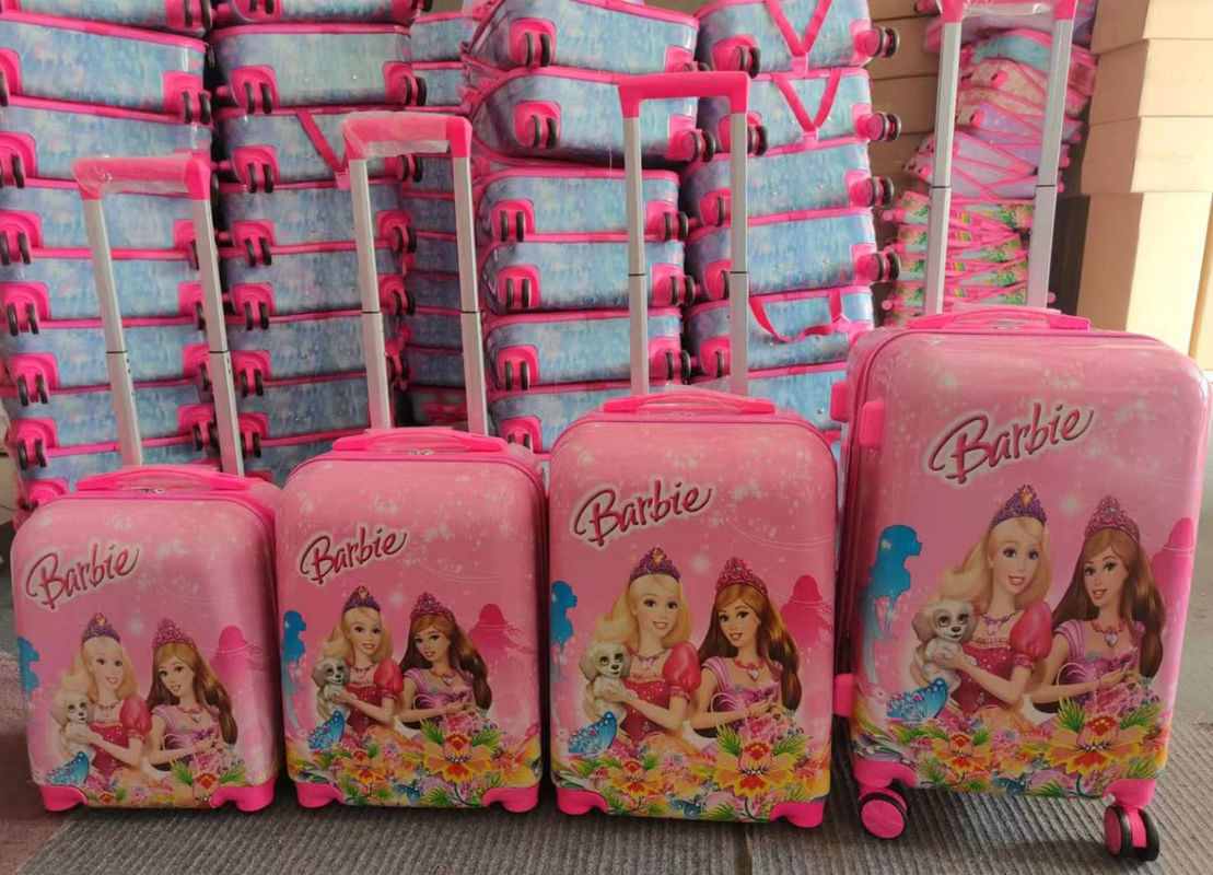 16 18 20 22 polegadas de cartão animado de duas faces Zipper bagagem, Universal Wheel Boarding caixa de viagem, caixa de carrinho de crianças