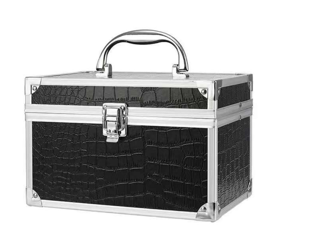 Maleta de maquiagem Caixa cosmética Maquiagem Unhas Polish Case Metal Cosmetic Case Mini Alumínio Diamantes duráveis Luxury Open 200