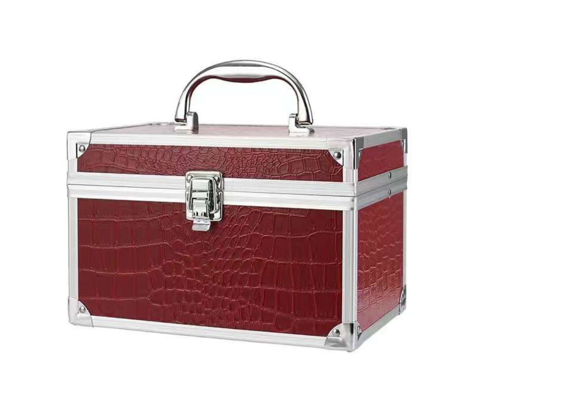 Maleta de maquiagem Caixa cosmética Maquiagem Unhas Polonês Caixa Metal Caixa cosmética Mini Alumínio Sacos cosméticos de viagem duráveis