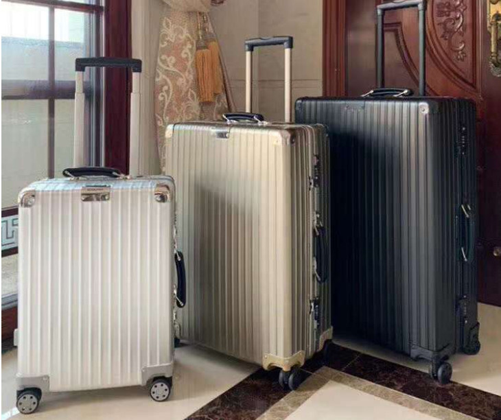 Venda a quente Todas as Alumínio Magnésio Ligação Vintage Bagagem de Viagem Unisex Carry TSA Localização personalizada Maleta Rodas giratórias Manufa