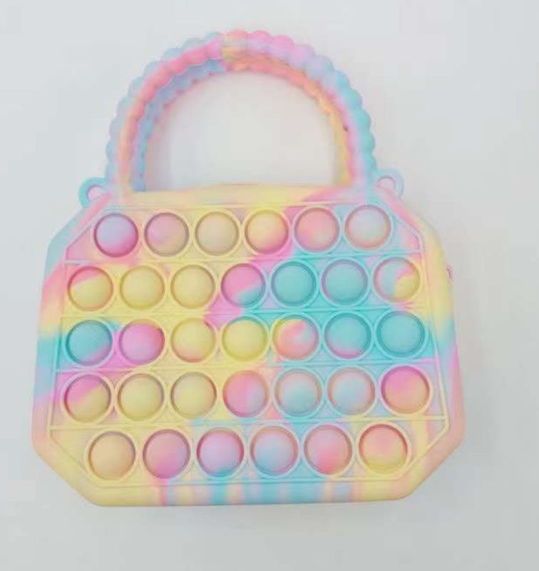 Anestésico Silicone Fidget Bolsos de brinquedos Mulheres Bolsas de mão Mulheres Meninas Moedas Bolsa Mensageiro Bolsas de bolso Bolsa de bolhas