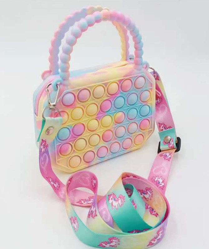 Brinquedos Pop Fidget Silicone Push Bubble Crossbody Saco Sensorial Reliever de Estresse Adultos Crianças Bolsa de Mão Moeda Bolsa Bolsa Presentes