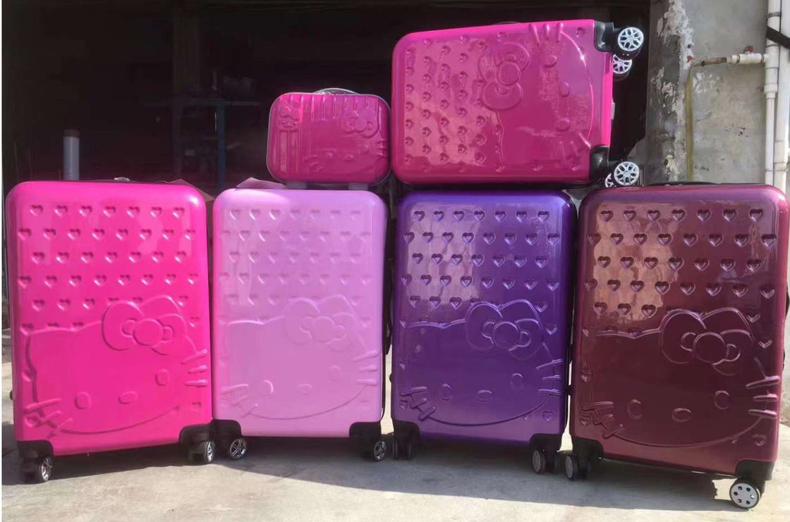 Crianças KT Gatos Cartoon Carry On Travel Trolley Maleta Bagagem Para Crianças Caixas de Maquiagem Toalhas Cosméticas Saco de Lavar
