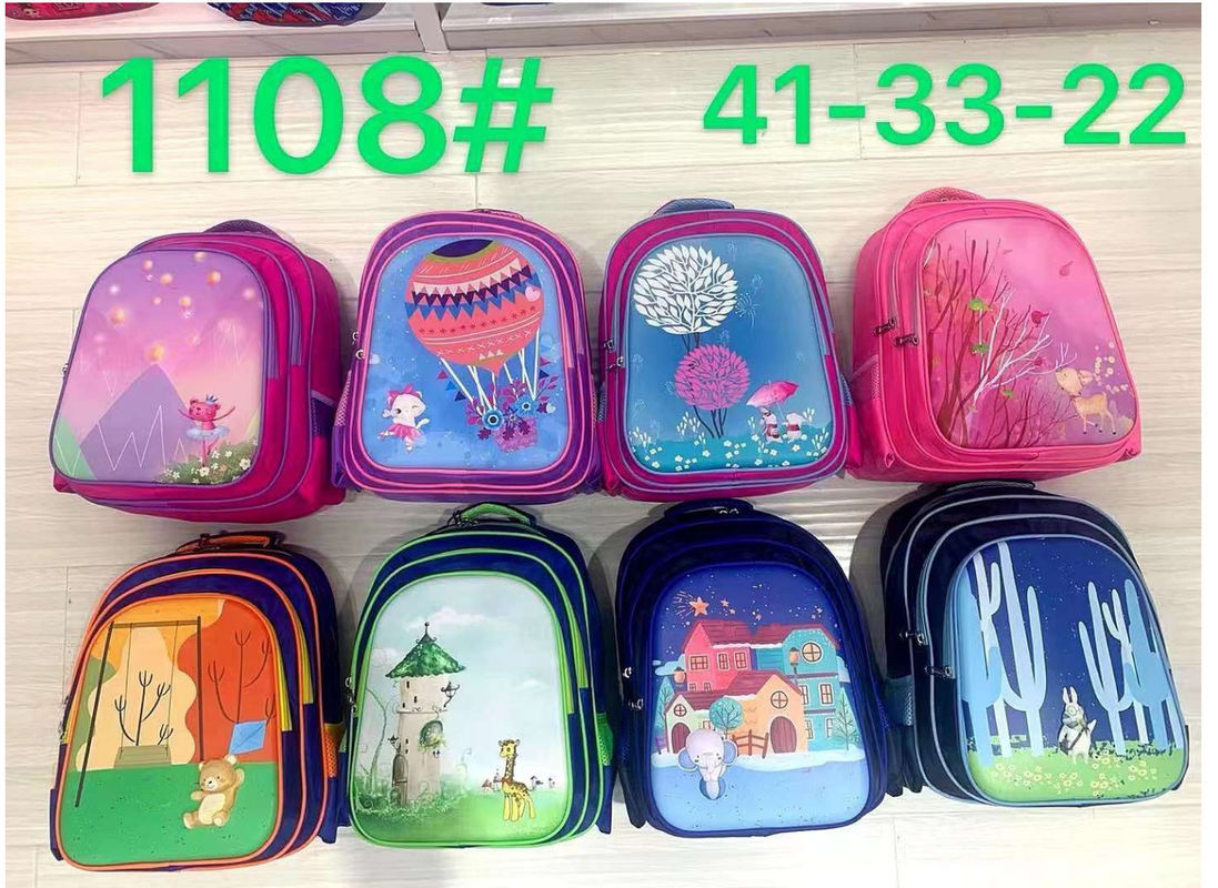 Venda a retalho Customizado Novo Cartão Animado Impresso Pássaro Crianças Carinhosos Crianças Caminhão de Escola Saco Para Meninas