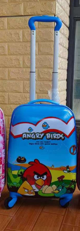 16 polegadas de cartão animado de duas faces de fecho de bagagem, Universal Wheel Boarding Travel Box, Caso de carrinho infantil