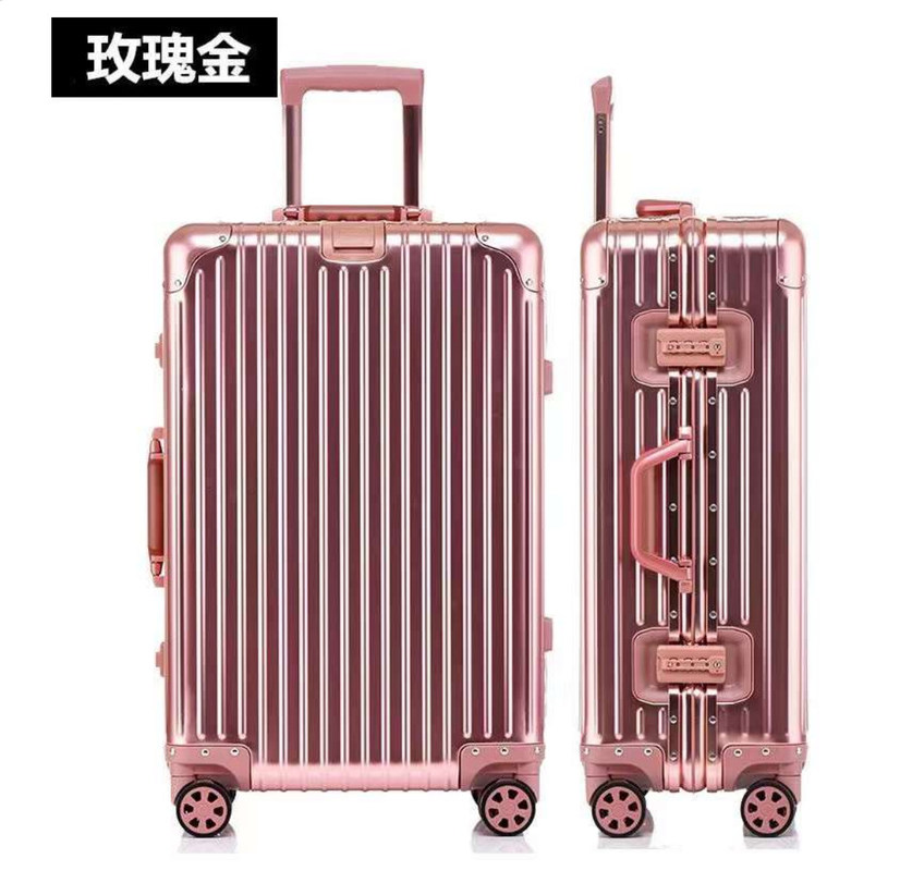 Trolley de viagem de estrutura de alumínio com rodas silenciosas 24 polegadas durável Hard Shell customizado maleta de viagem bagagem