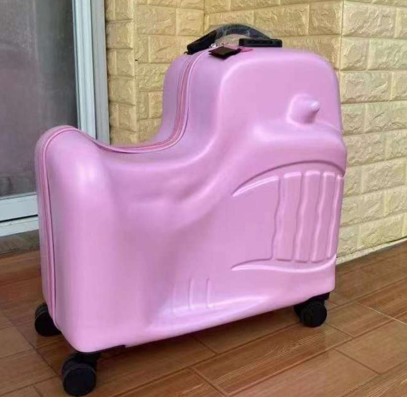 Crianças Caminhão sentável Caixa de ciclismo Maleta de desenho animado Bagagem 24 polegadas Um Caminhão de bebê montável Crianças Rodante Pequeno