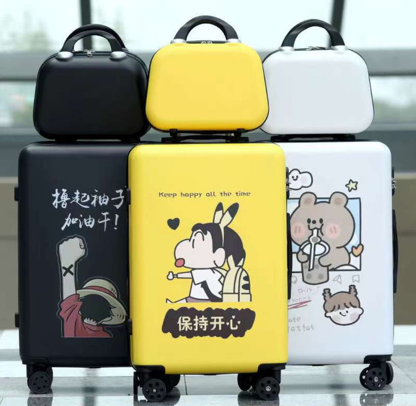 4 rodas logotipo personalizado bricolage impressão criativa de viagem saco de bagagem giratório cabine ABS PC carrinho Carry On logotipo personalizado malas