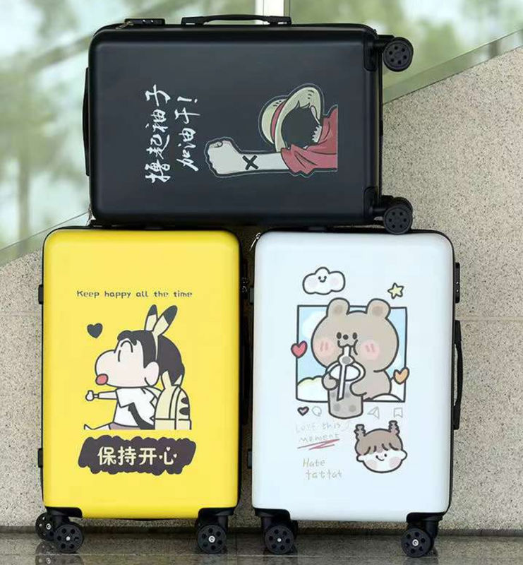 4 rodas logotipo personalizado bricolage impressão criativa de viagem saco de bagagem giratório cabine ABS PC carrinho Carry On logotipo personalizado malas