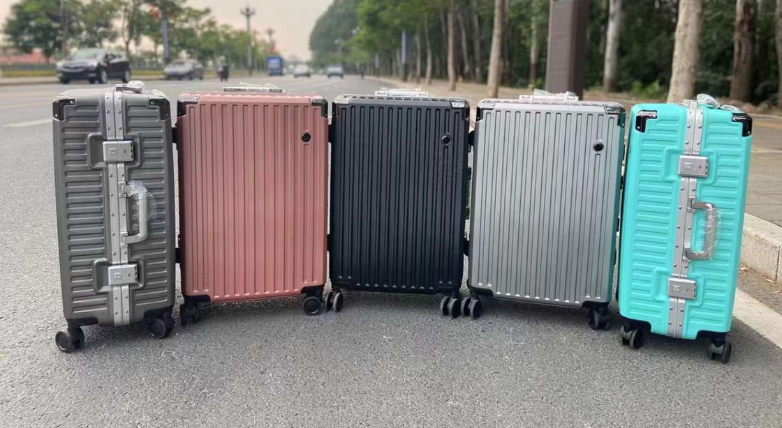 Design do Cliente Alumínio Quadro Saco de Bagagem 24 polegadas Trolley Saco Conjunto de Carry-On Maletas Silenciosas Rodas Universais