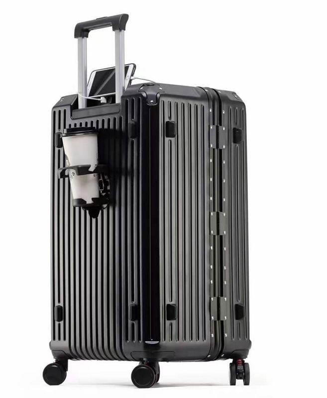Nova Chegada Vintage Multifuncional Abs Alumínio Bagagem Trolley Case Hardside Bagagem de Viagem Maleta Com Porta-Copas