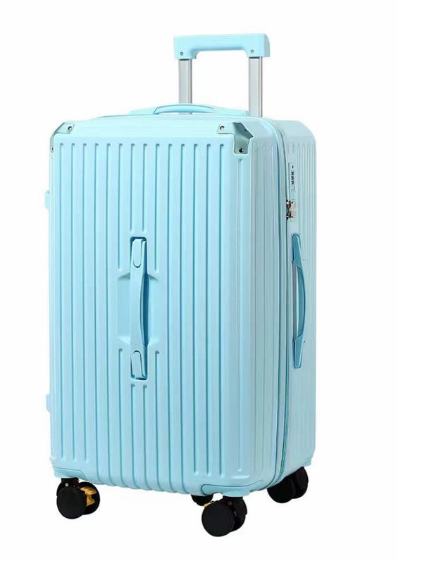 Bagagem de grande capacidade de concha dura com suporte de copo USB Carregamento de cinco rodas Maleta Nova moda saco de carrinho