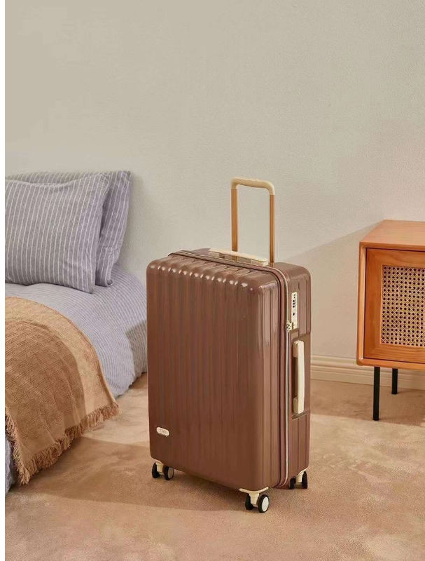 Rose Gold Cute Trunk For Girls Travel Baggage Bag Business Large Checked Fully Collapsible With Tsa Approved Lock Suitca