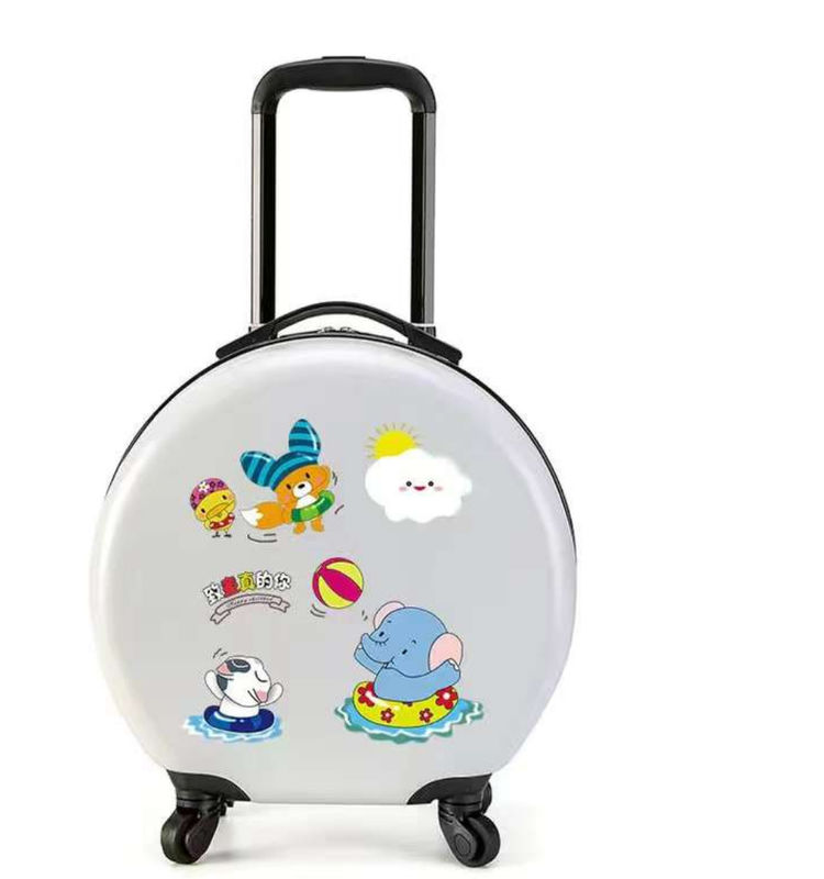 Desenho de moda personalizado forma redonda crianças 18 polegadas bolsas de carrinho lindas crianças bagagem de viagem para crianças
