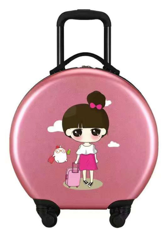 Desenho personalizado Cute crianças bagagem ABS + PC crianças malas 18 polegadas passeio Carry On Trolley sacos de viagem para crianças