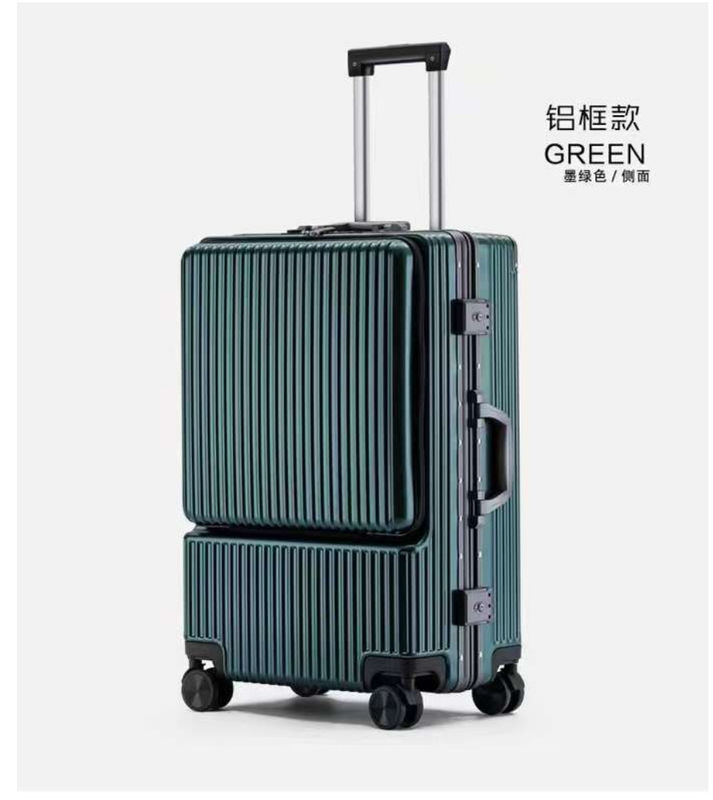 Carrinho de bagagem com fechaduras TSA Preto, Verde escuro, Vermelho, Carry-On 20-Lnch, maleta de PC Hardside com Poc Front