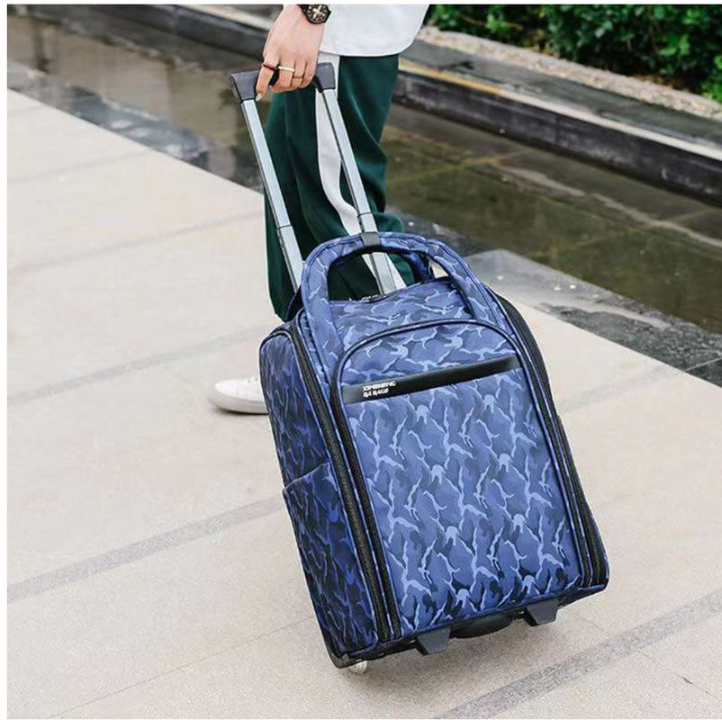 Mochilas para crianças de lado suave Mochilas escolares Mochilas de 4 rodas Mochila de viagem Mochila de garoto com vara de puxar