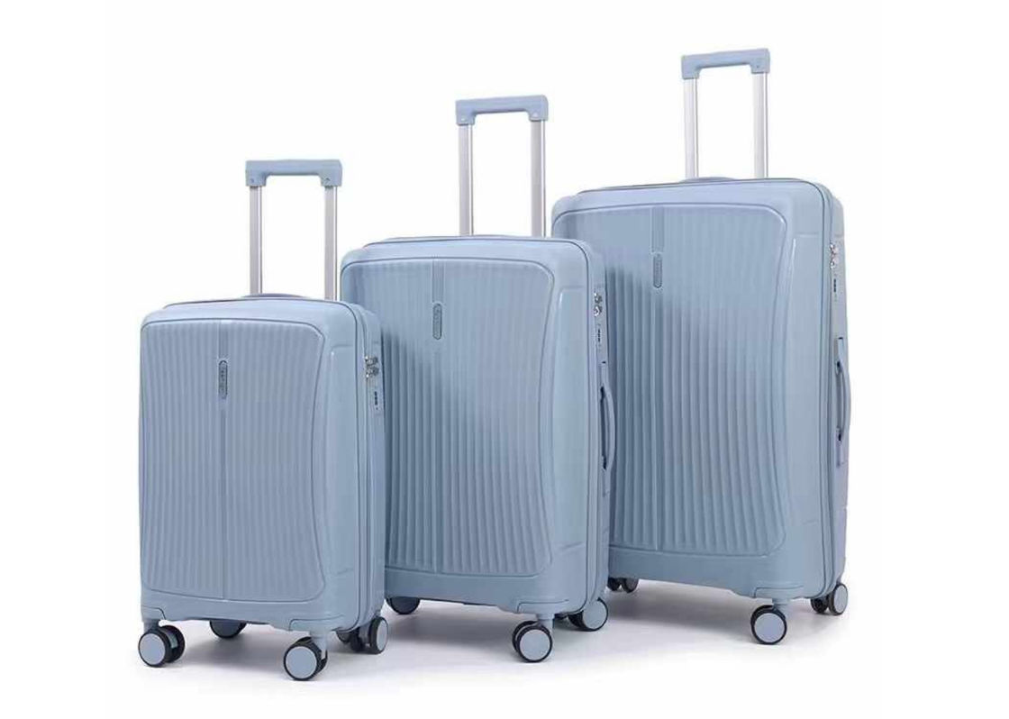 Compatibilidade de cor tamanho padrão 20 24 28 polegadas maleta dura conjunto de viagem sacola de cabine Carry On leve 3 peças PP trolley bagagem