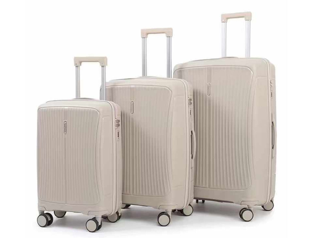 Leve, pesado, duro, melhor mala, 3 peças, 20 24 28 polegadas, cor correspondente, material novo, de PP, carregável, bagagem barata, para viagens.