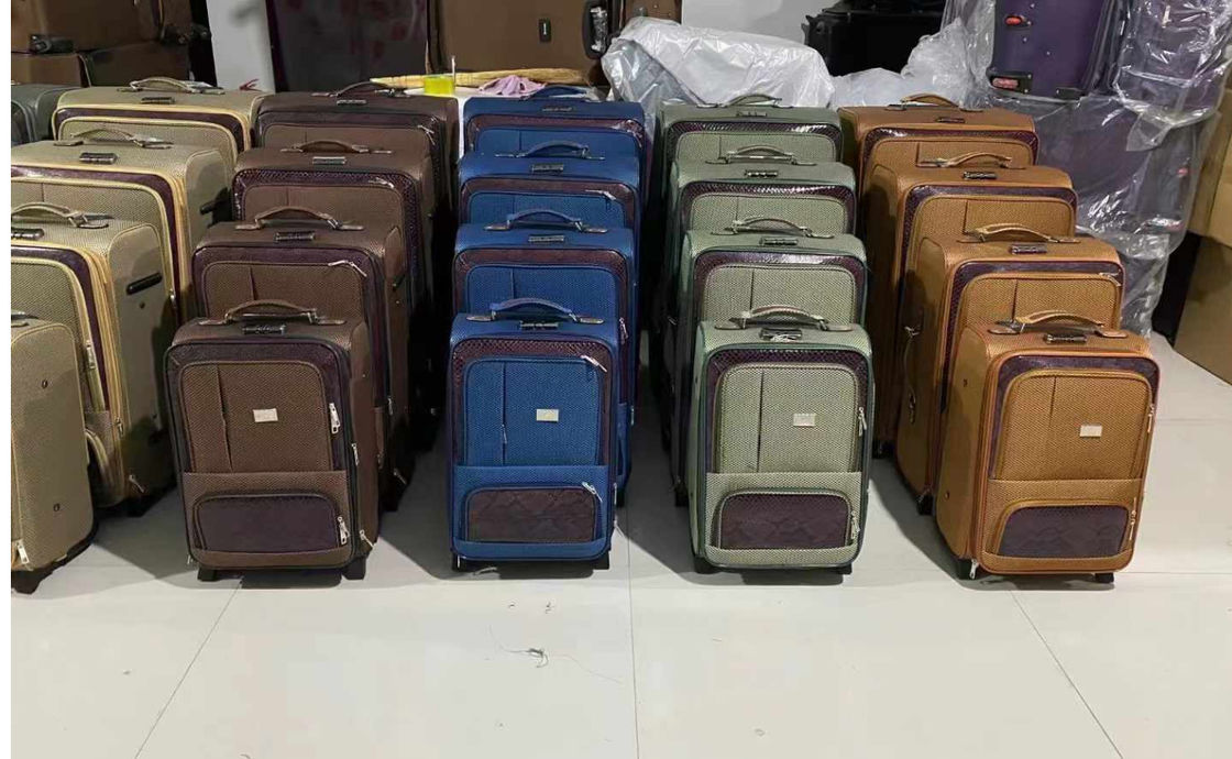 Brown 4 Wheels 3-PC Eva Rolling Trolley bagagem espalhável Spinner maleta conjunto